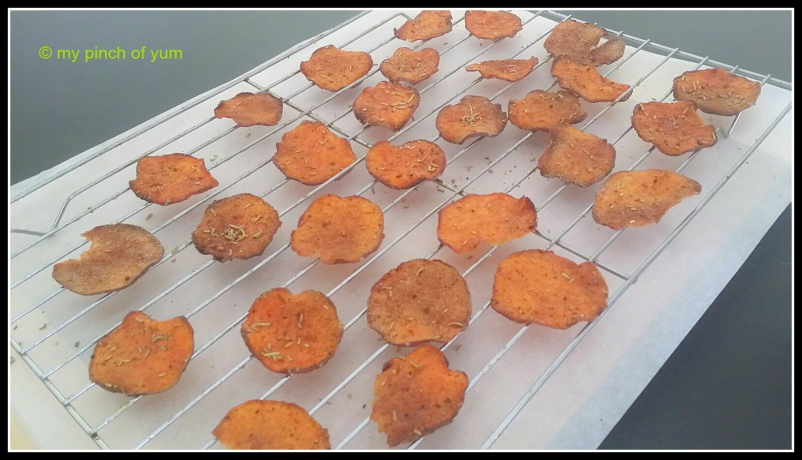 Baked Sweet Potato Chips _ Rosemerry garlic and paprika flavor 4